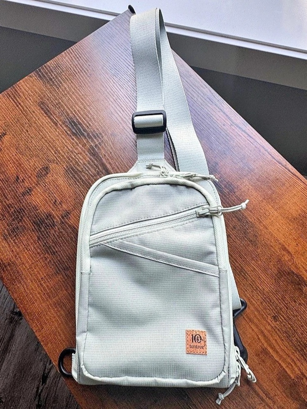 tentree Sage Green Crossbody Sling Bag | Adjustable Travel Bag
